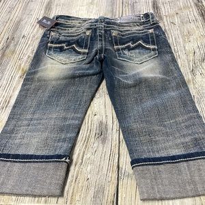 NWT Little girls Miss Me cuffed capri size 10